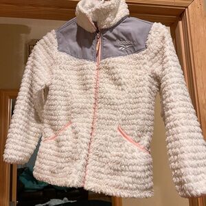 Girls fuzzy size 7/8 Reebok jacket